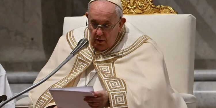 101627980 pope francis speaks during the end of year vespers and te deum prayer at st peters b